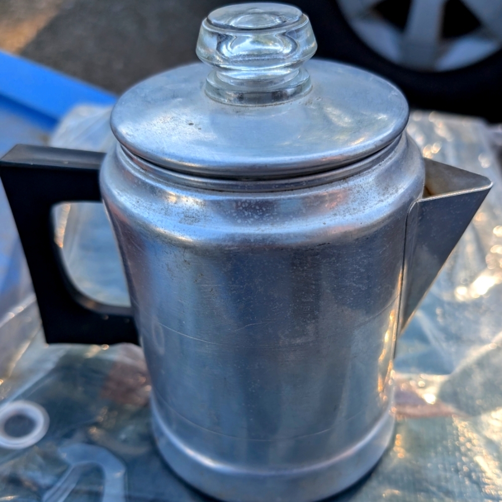 VTG MCM WORTHMORE 5 CUP ALUMINUM COFFEE POT MADE IN USA NICE CONDITION